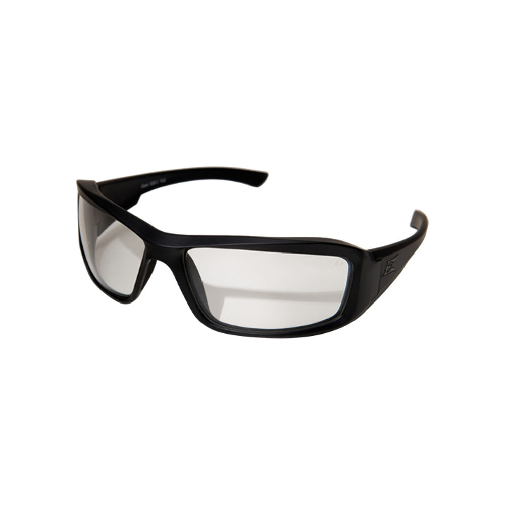 Edge Eyewear Hamel Safety Glasses Matte Black Nylon Thin Temple Frame Vapor Shield Clear Lens