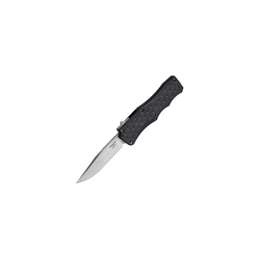 Hogue Exploit Otf Automatic Black, 3.5\ Clip Point, Plain Edge, Aluminum Frame"