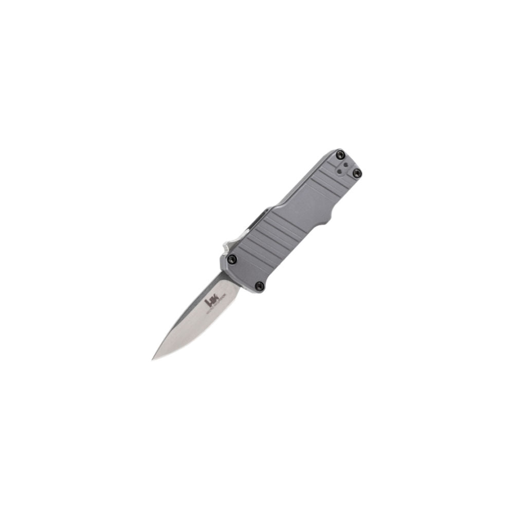 Hogue Hk Micro Incursion Otf Automatic Gray, Clip Point, Plain Edge, 1.95\ Blade"