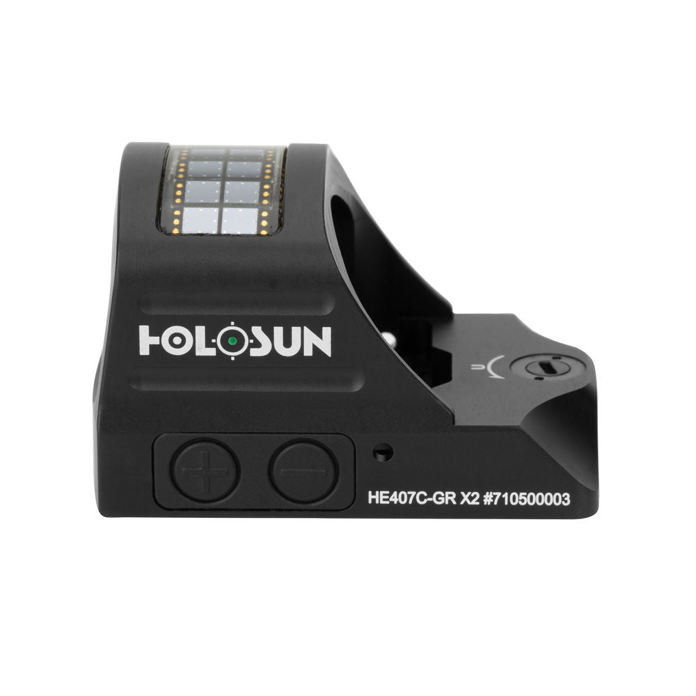 Holosun HE407C-GR X2: Open Reflex Sight Black, 2 Moa Green Dot, Aluminum