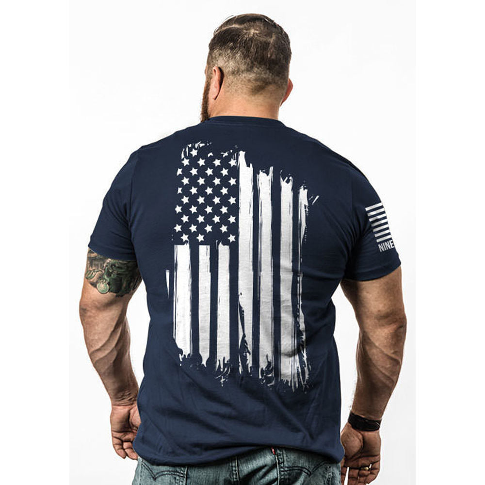 Nine Line Apparel America T Shirt Navy Large