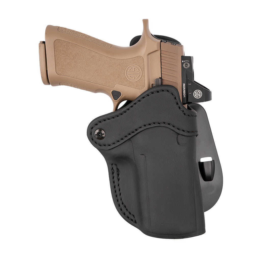 1791 Gunleather Optic Ready Paddle Holster Stealth Black, Right Handed, Leather, H&K Vp9/Vp Tactical, Or Pdh 2.4
