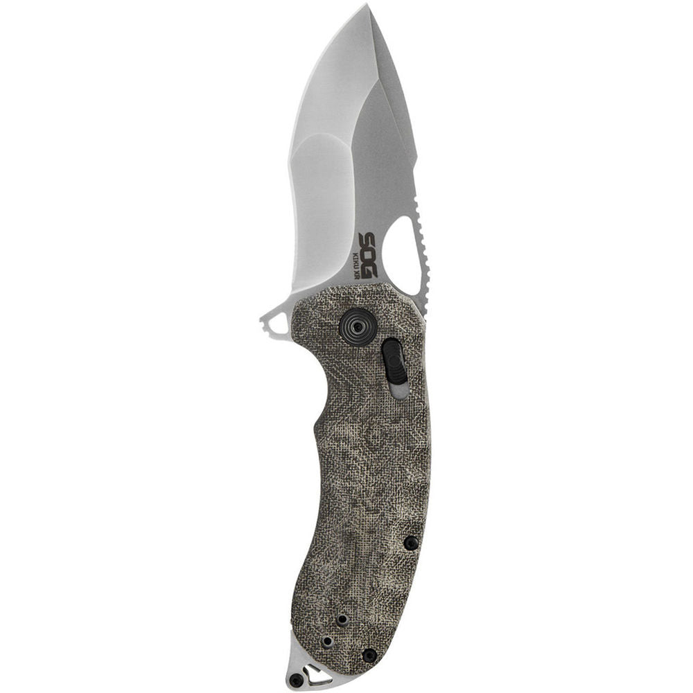 Sog Knives Kiku Xr Knife Natural Linen Micarta, Tanto Point, Plain Edge, 3.03\ Blade"