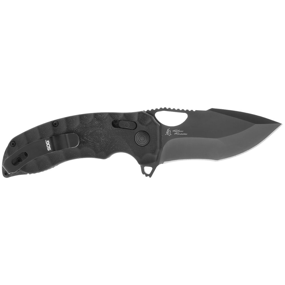 Sog Knives Kiku Xr Lte Knife Blackout Micarta + Carbon, Tanto Point, Plain Edge, 3.02\ Blade"