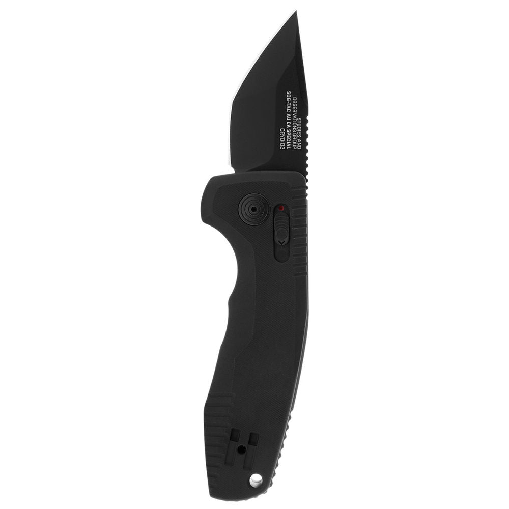 Sog Knives Sog Tac Au Compact Ca Special Black, Tanto Point, Plain Edge, 1.96\ Blade"
