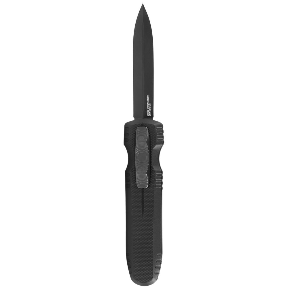 Sog Knives Pentagon Otf Auto Knife Blackout, Spear Point, Plain Edge, 4.06\ Blade"