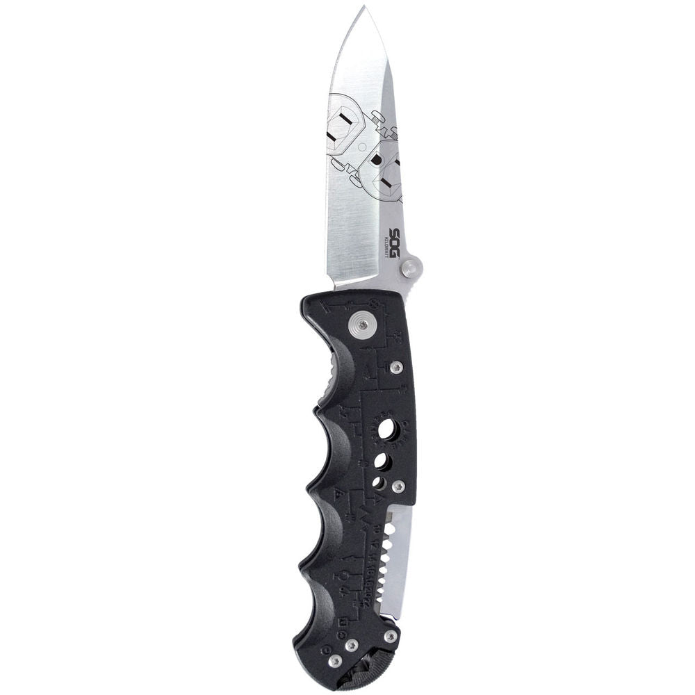 Sog Knives Kilowatt Folding Knife Black, Clip Point, Plain Edge, 3.4\ Blade"