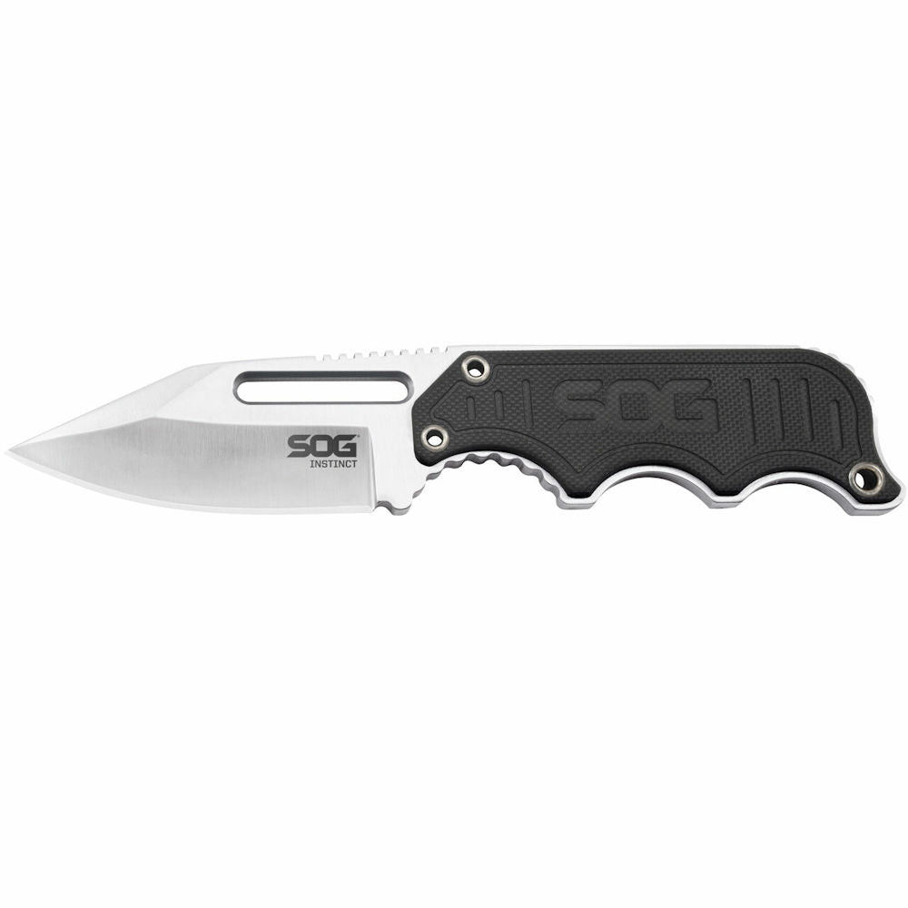 Sog Knives Instinct Fixed Knife Satin Black, Clip Point, Plain Edge, 2.3\ Blade"