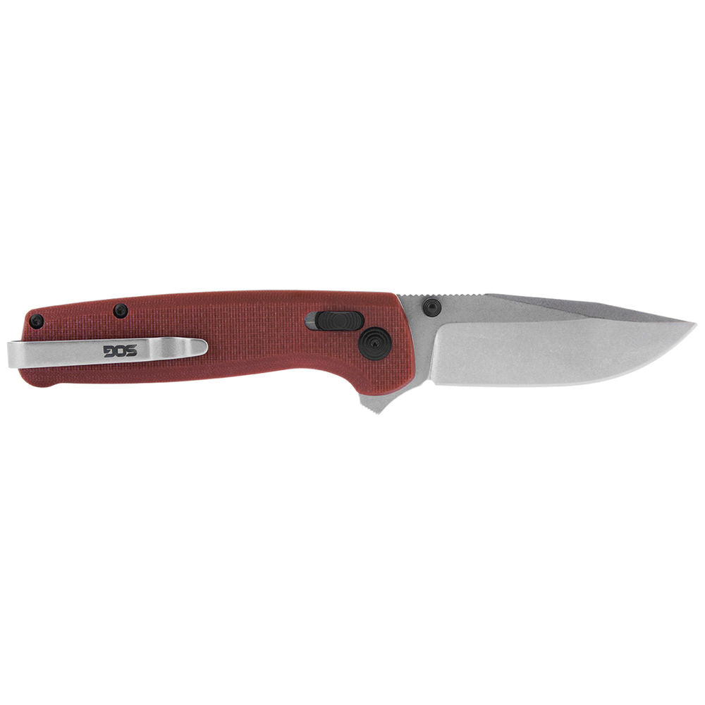 Sog Knives Terminus Xr G10 Knife Crimson, Clip Point, Plain Edge, 2.95\ Blade"
